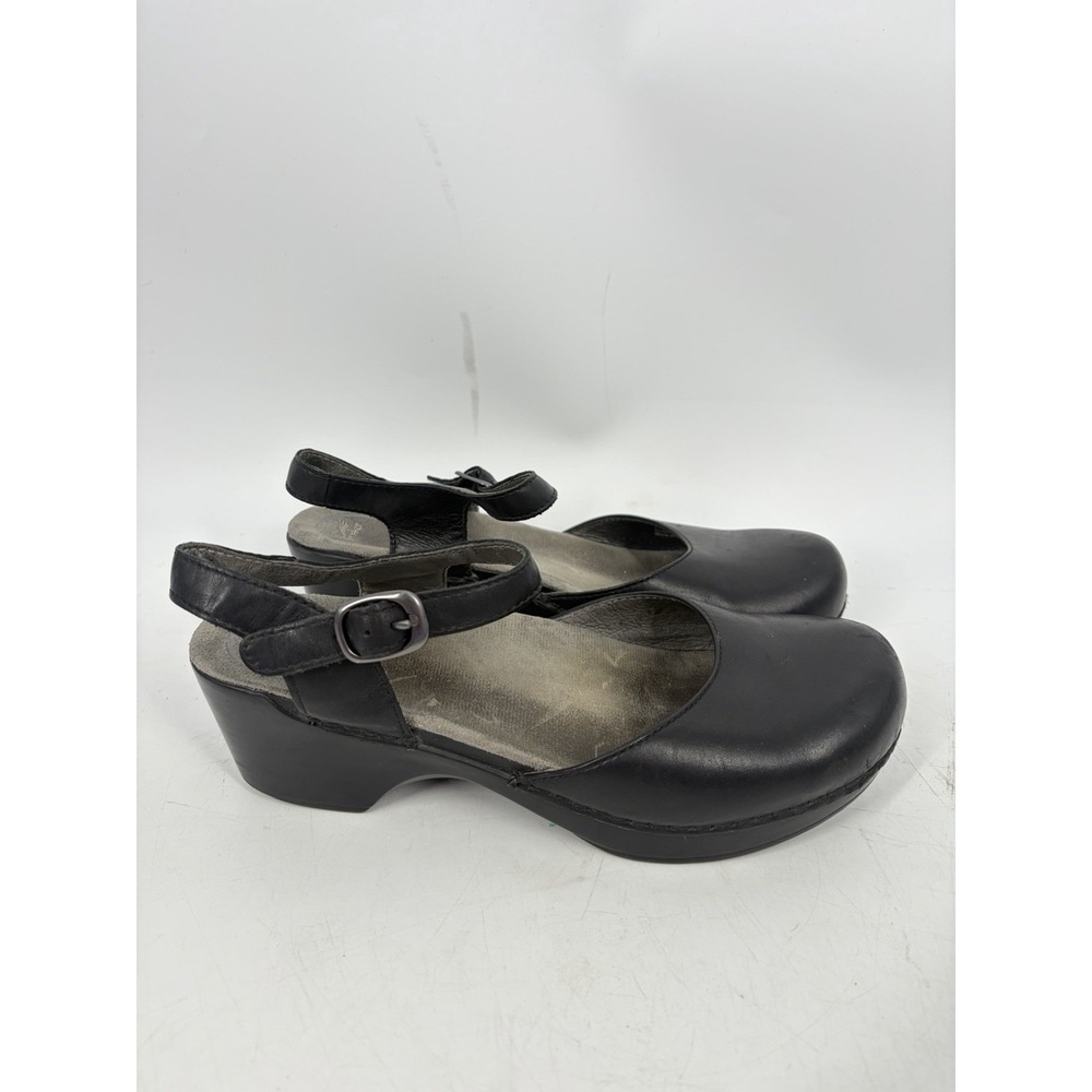 Dansko Sam Black Leather Closed Toe Mary Jane Women's Clog Size 40 EU/9.5-10 US - Picture 4 of 10